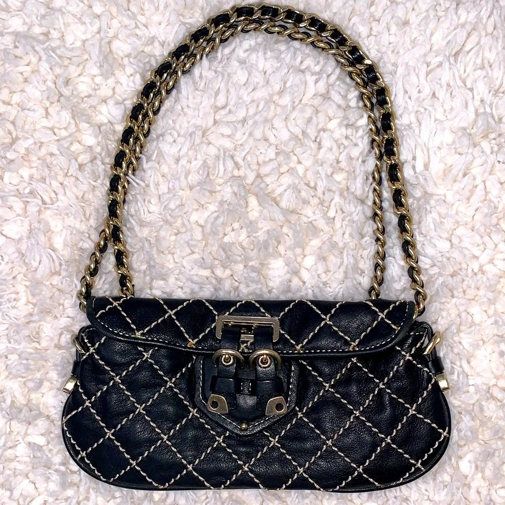 Vintage Y2K Juicy Couture Wild Stitch Quilted Leather Crossbody Bag Rare